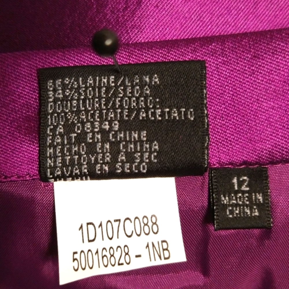 ANNE KLEIN NEW YORK NEW YORK 'IMPERIAL PURPLE' SKIRT SUIT 12 USA NWT - Picture 11 of 11